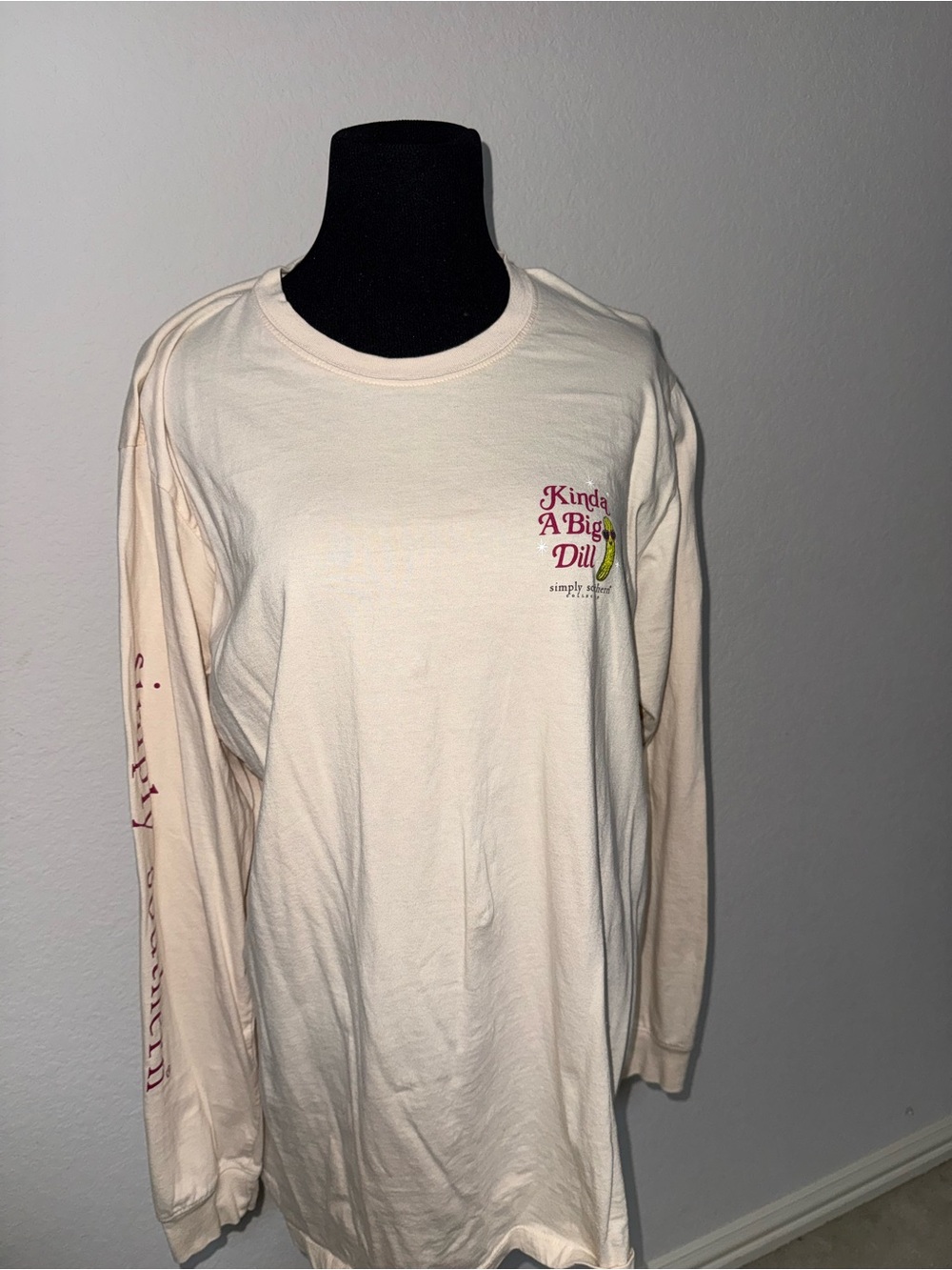 Simply Southern Cream Long-Sleeve Graphic Tee - 'Kinda A Big Dill'